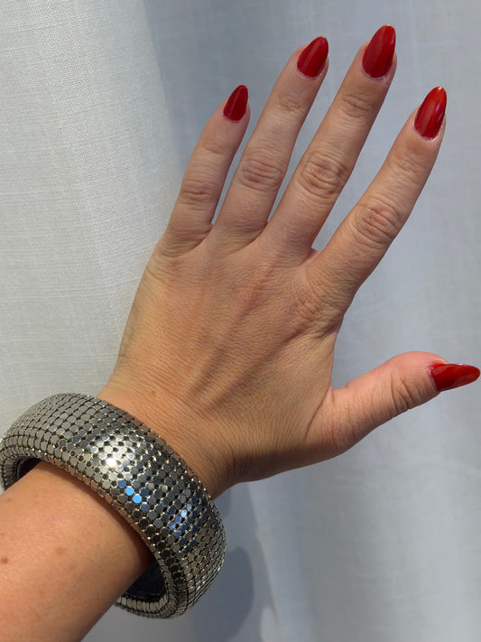 SILVER METAL MESH BANGLE