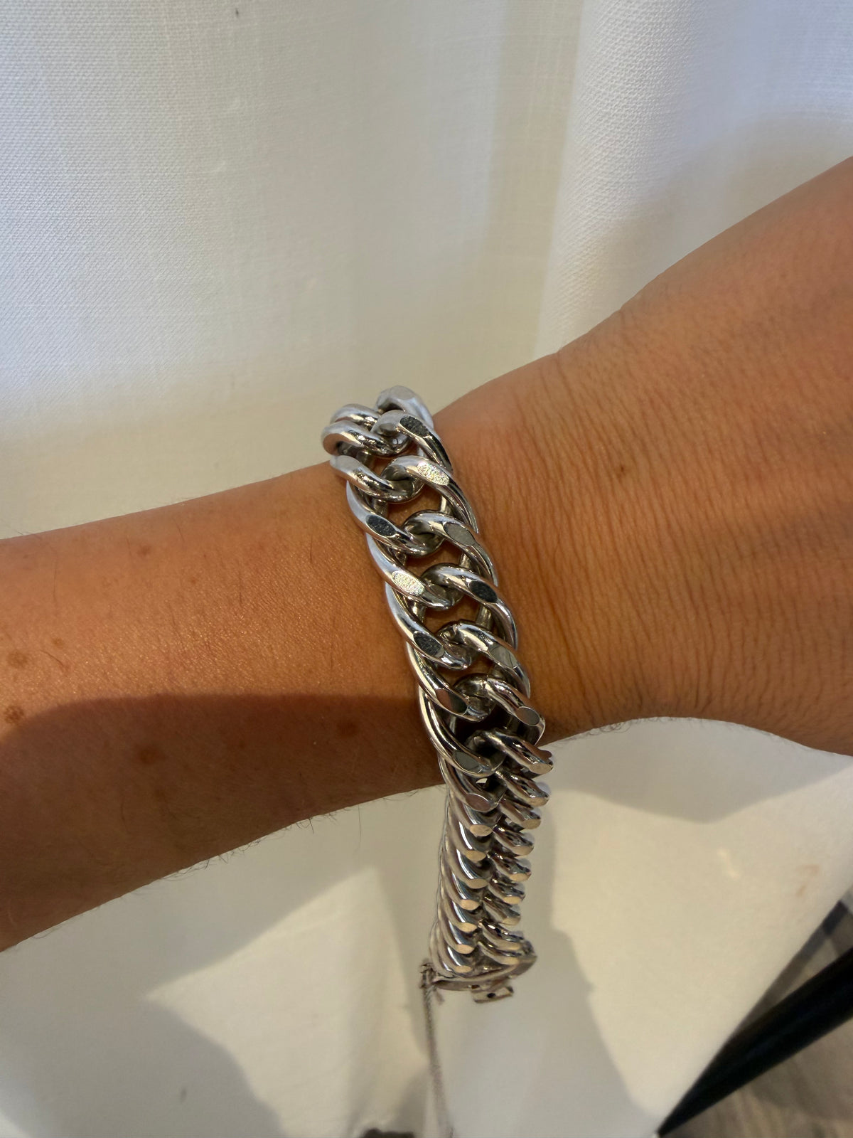 SILVER MONET CUBAN LINK BRACELET