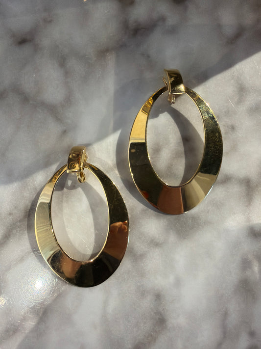 MONET OVAL CLIP ON EARRINGS