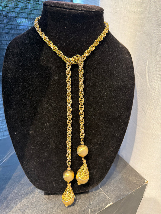 MONET DOUBLE BAUBLE LARIAT NECKLACE