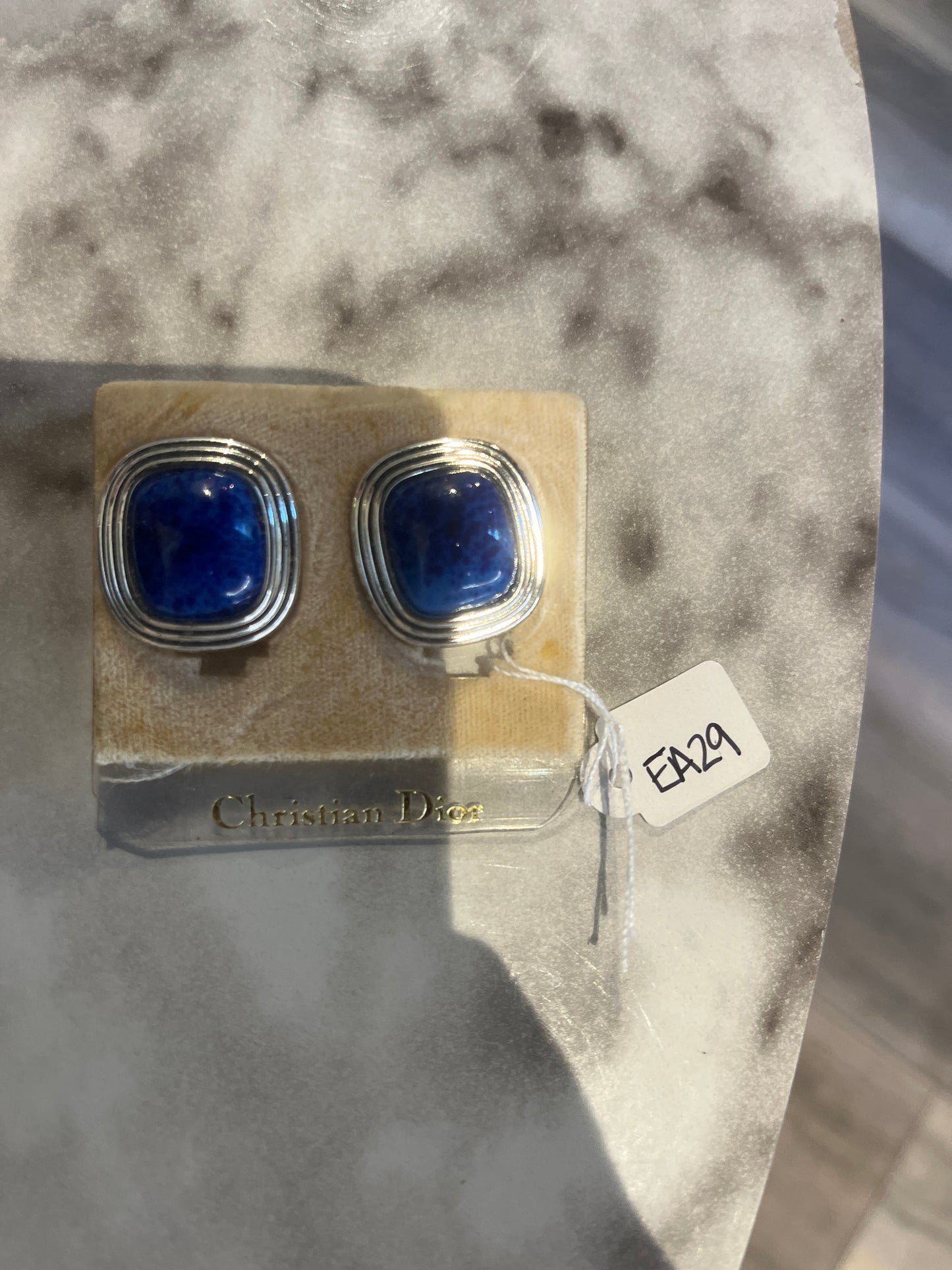 Dior Cobalt Blue Clip-On Earrings