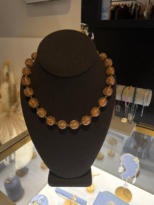 PINK VENETIAN GLASS NECKLACE