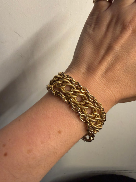 GOLDETTE MIXED CHAIN LINK BRACELET