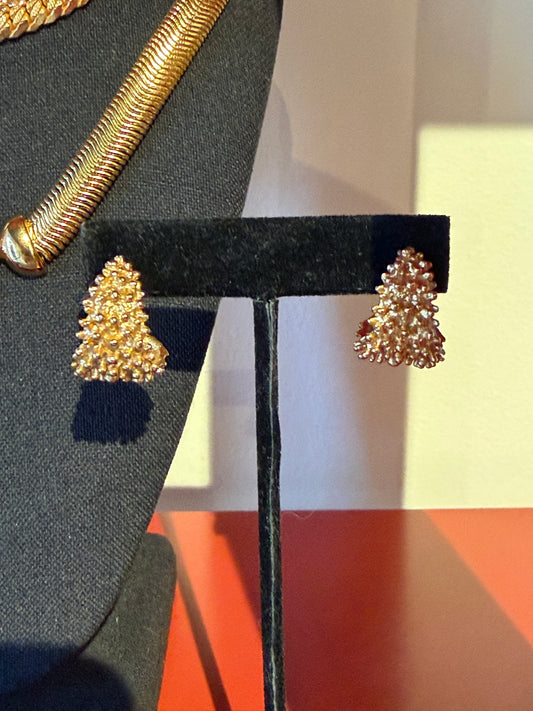 SARAH COV TEXTURED HALF HOOP EARRINGS