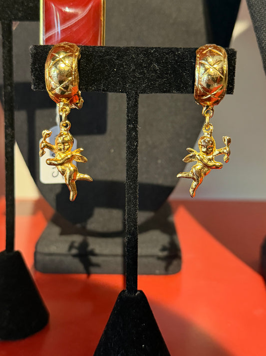 CHERUB CLIP ON EARRINGS