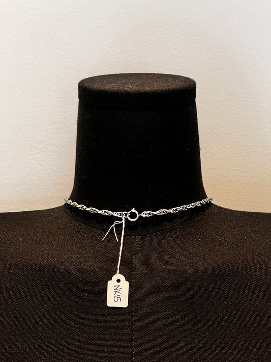 Goldette Silver Tone Disc Necklace