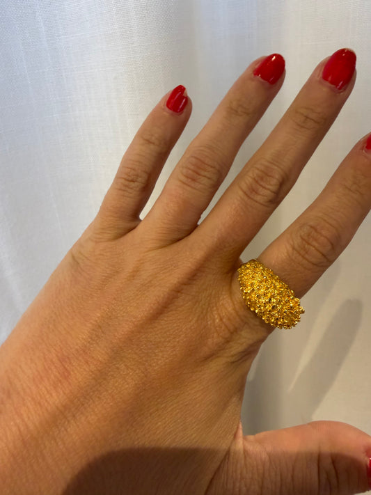 NUGGET TEXTURE DOME RING