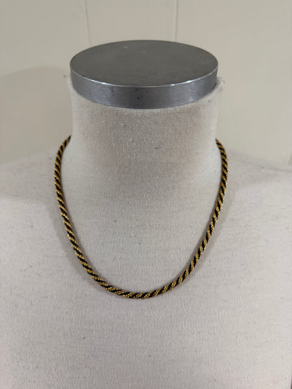 TRIFARI GOLD AND BLACK TWISTED ROPE CHAIN NECKLACE