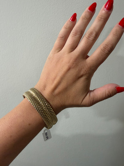 GOLDETTE BRUSHED GOLD METAL MESH LINK BRACELET