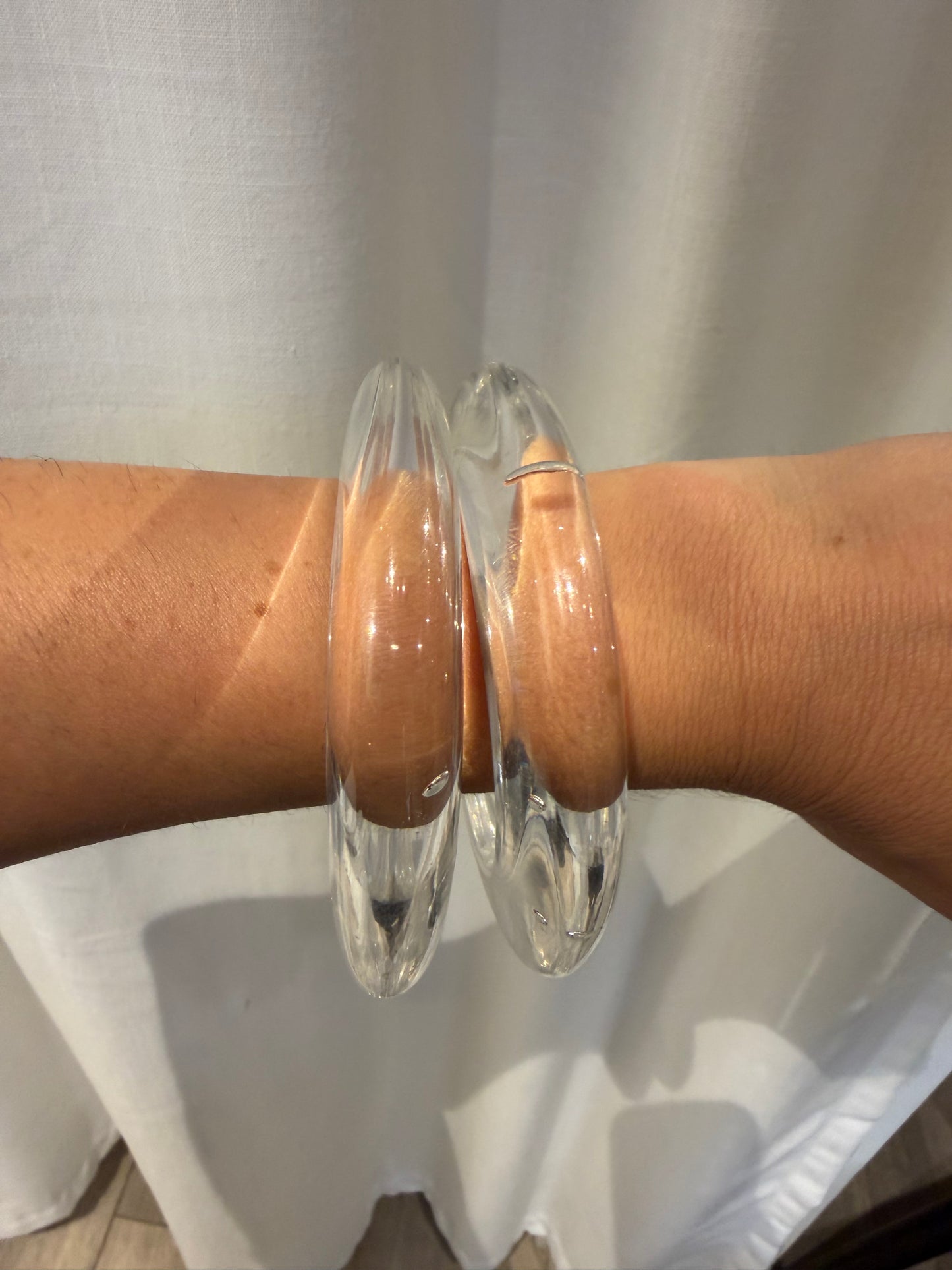 BEN-AMUN CLEAR LUCITE BUBBLE BANGLES