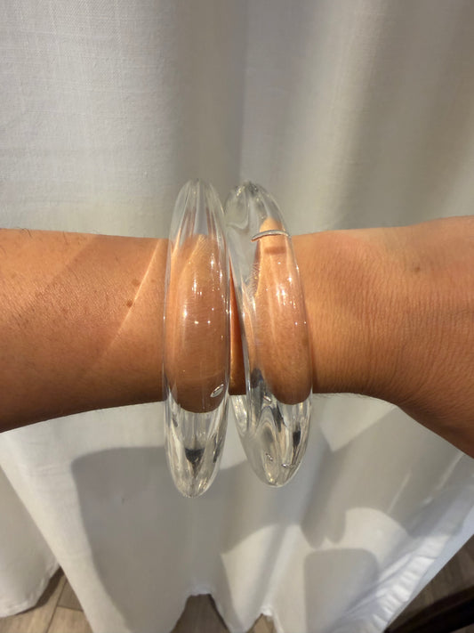 BEN-AMUN CLEAR LUCITE BUBBLE BANGLES