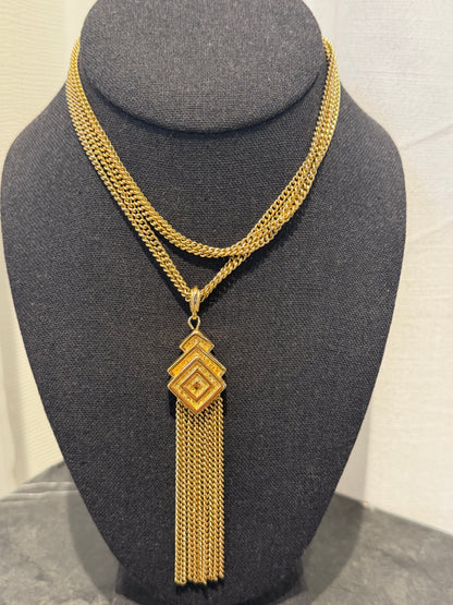 MONET GEOMETRIC TASSEL NECKLACE