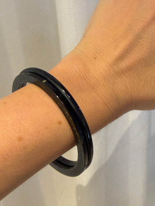 TWO BLACK THIN BANGLES