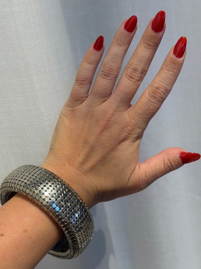 SILVER METAL MESH BANGLE