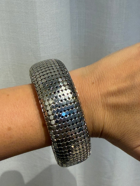 SILVER METAL MESH BANGLE