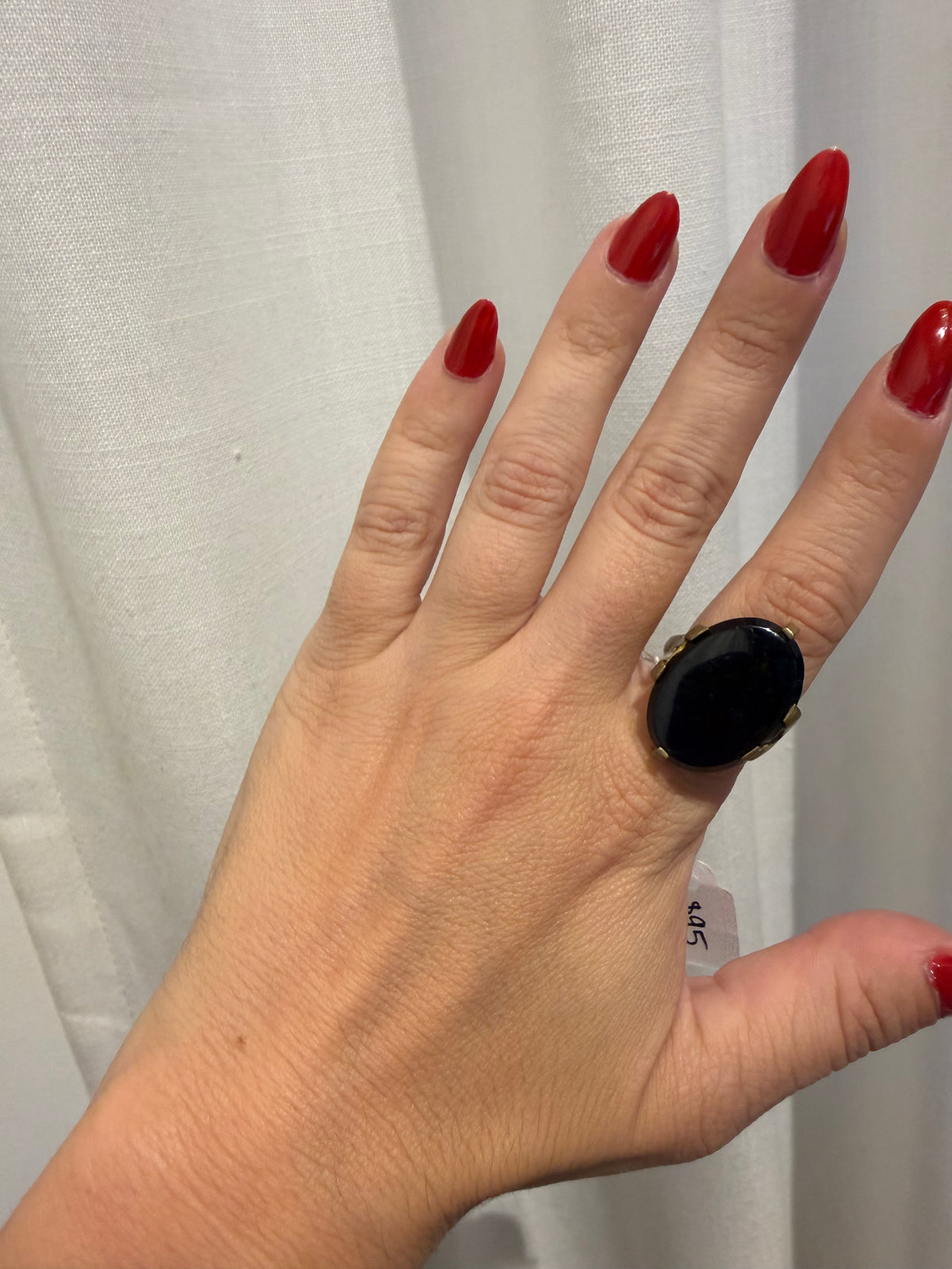 BLACK AND BRASS ADJUSTABLE RING