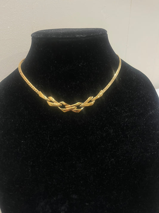 MONET GEOMETRIC HERRINGBONE COLLAR NECKLACE