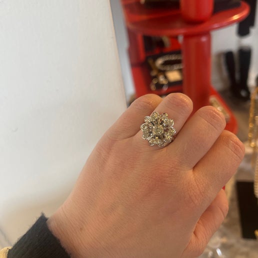 Sarah Cov Rhinestone Flower Ring