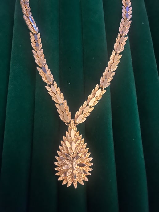 Gold Chunky Oval Layered Pendant Necklace