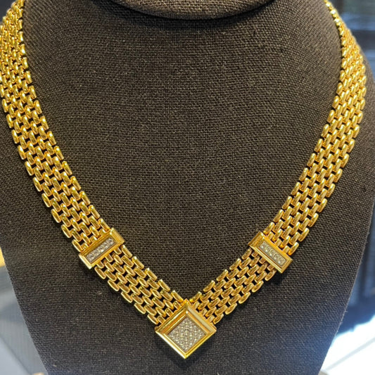 Avon Panther & Rhinestone Necklace