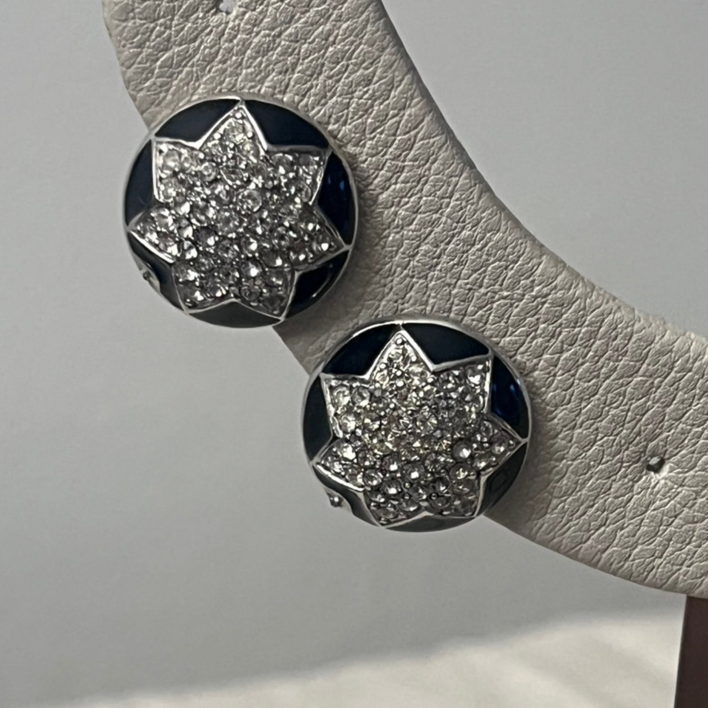 Givenchy Black & Rhinestone Starburst Earrings