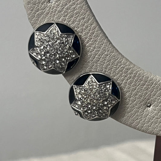 Givenchy Black & Rhinestone Starburst Earrings